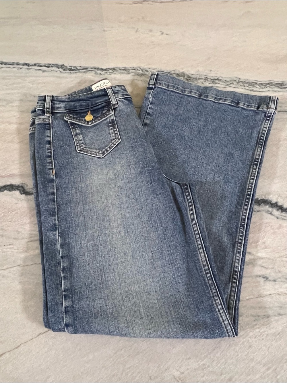Pilcro Anthropologie Pocket High-Rise Flare Jeans- NWOT - Picture 4 of 12